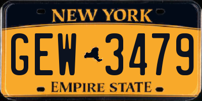 NY license plate GEW3479