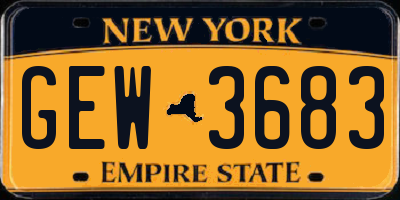 NY license plate GEW3683