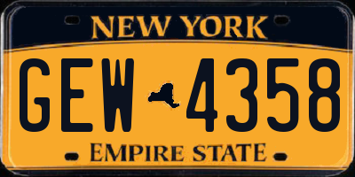 NY license plate GEW4358