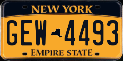 NY license plate GEW4493