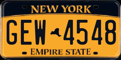 NY license plate GEW4548