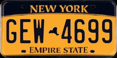 NY license plate GEW4699