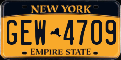 NY license plate GEW4709