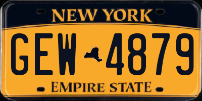 NY license plate GEW4879