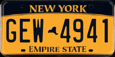 NY license plate GEW4941