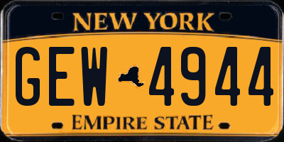 NY license plate GEW4944