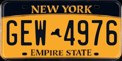 NY license plate GEW4976