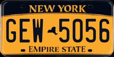 NY license plate GEW5056