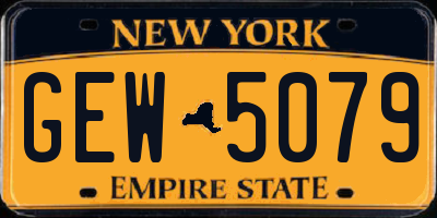 NY license plate GEW5079