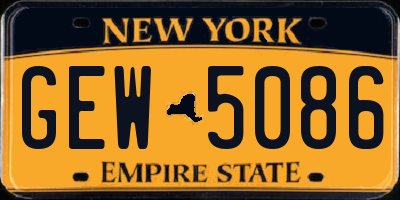 NY license plate GEW5086