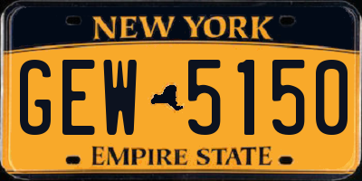 NY license plate GEW5150