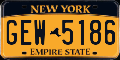NY license plate GEW5186