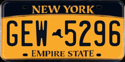 NY license plate GEW5296