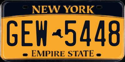 NY license plate GEW5448
