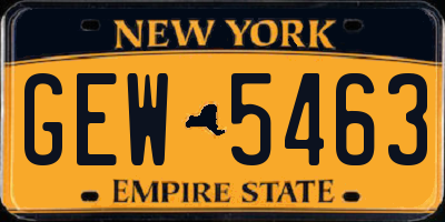 NY license plate GEW5463