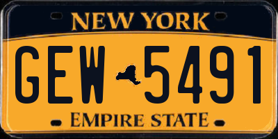 NY license plate GEW5491
