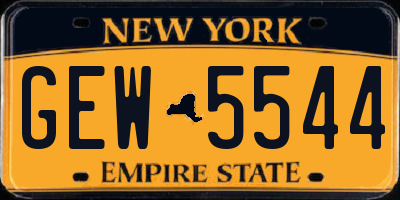 NY license plate GEW5544
