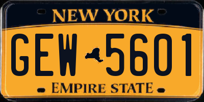 NY license plate GEW5601