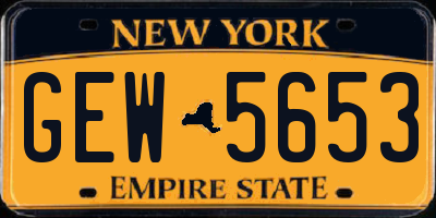 NY license plate GEW5653