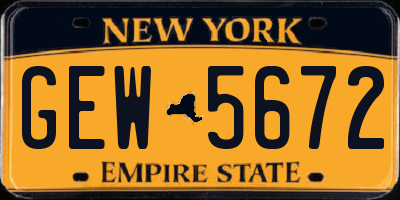 NY license plate GEW5672