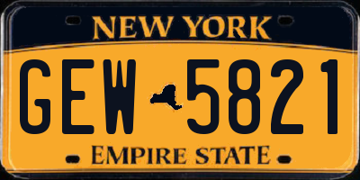 NY license plate GEW5821