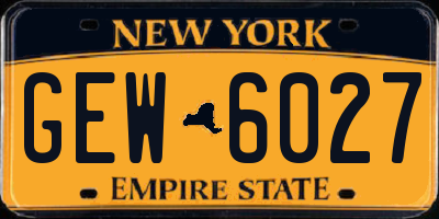 NY license plate GEW6027