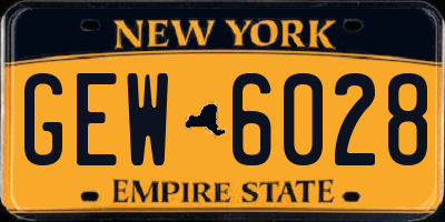 NY license plate GEW6028