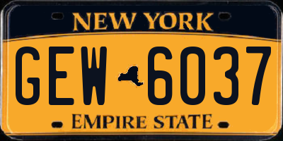 NY license plate GEW6037