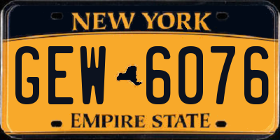 NY license plate GEW6076