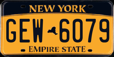 NY license plate GEW6079