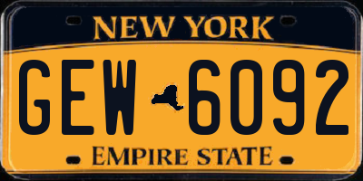 NY license plate GEW6092