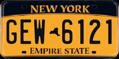NY license plate GEW6121