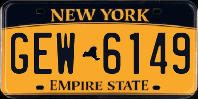 NY license plate GEW6149