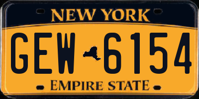 NY license plate GEW6154