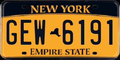 NY license plate GEW6191