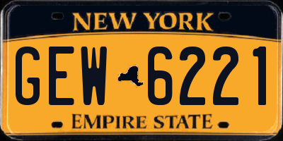 NY license plate GEW6221
