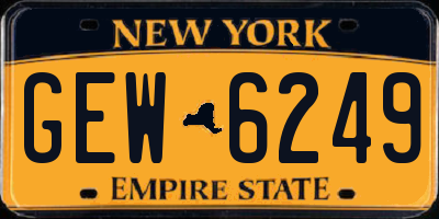 NY license plate GEW6249