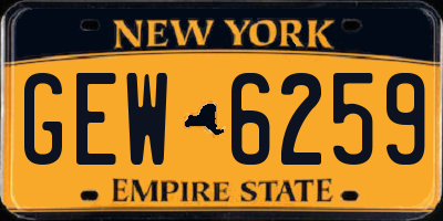 NY license plate GEW6259