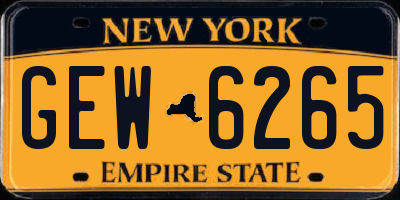 NY license plate GEW6265
