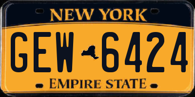 NY license plate GEW6424