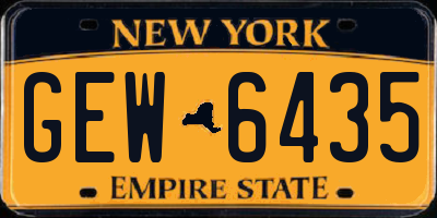 NY license plate GEW6435