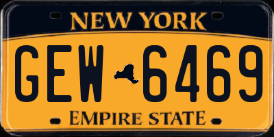 NY license plate GEW6469