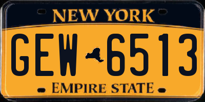 NY license plate GEW6513