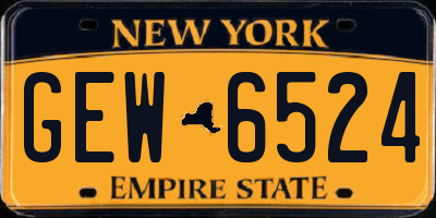 NY license plate GEW6524