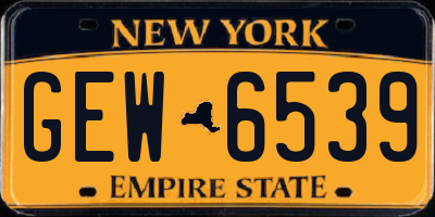 NY license plate GEW6539