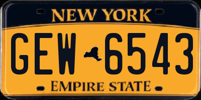 NY license plate GEW6543