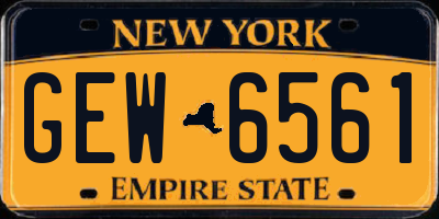 NY license plate GEW6561
