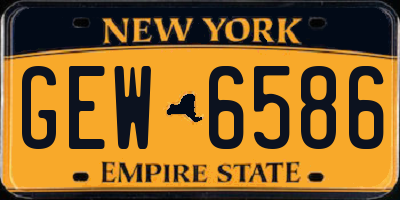 NY license plate GEW6586