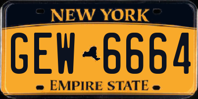 NY license plate GEW6664