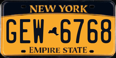 NY license plate GEW6768